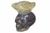 Polished Agate Skull with Quartz Crown #149540-1